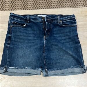 LOFT Blue Jean Shorts with Stretch Denim and Cuffed Hems